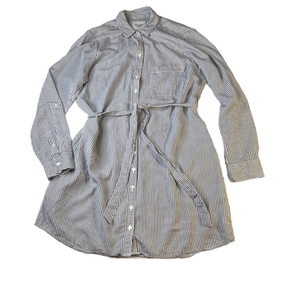 Abercrombie & Fitch Blue Striped Shirt Dress